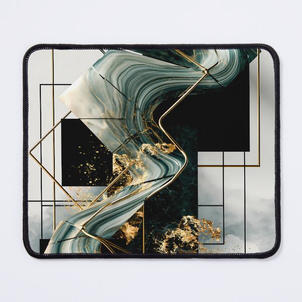 Item preview, Green Gold Geometric Marble Flow designed and sold by CosmicGlyph.