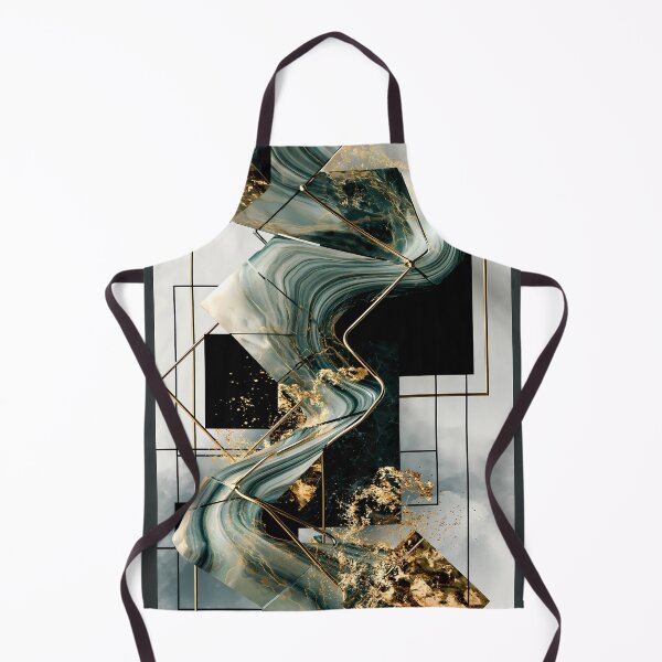 Item preview, Green Gold Geometric Marble Flow designed and sold by CosmicGlyph.