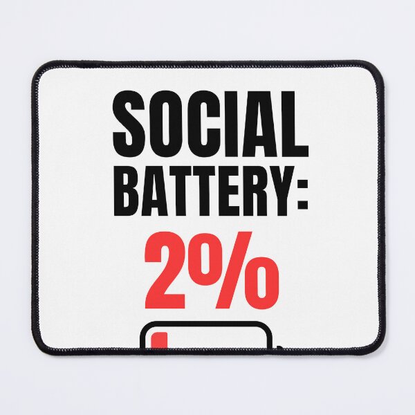 Item preview, Social Battery 2% Minimalist Funny Introvert Quote Clean Simple Design designed and sold by Uvclick.