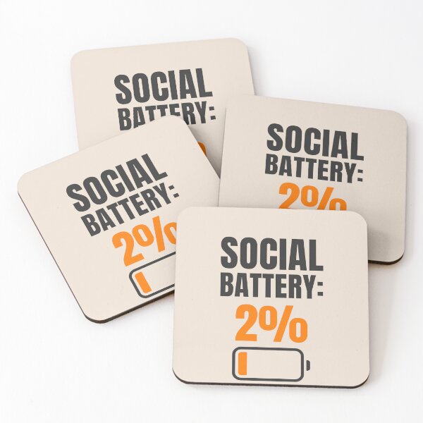 Item preview, Social Battery 2% Aesthetic Beige Introvert Minimal Funny Design designed and sold by Uvclick.