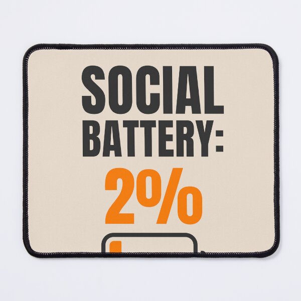 Item preview, Social Battery 2% Aesthetic Beige Introvert Minimal Funny Design designed and sold by Uvclick.