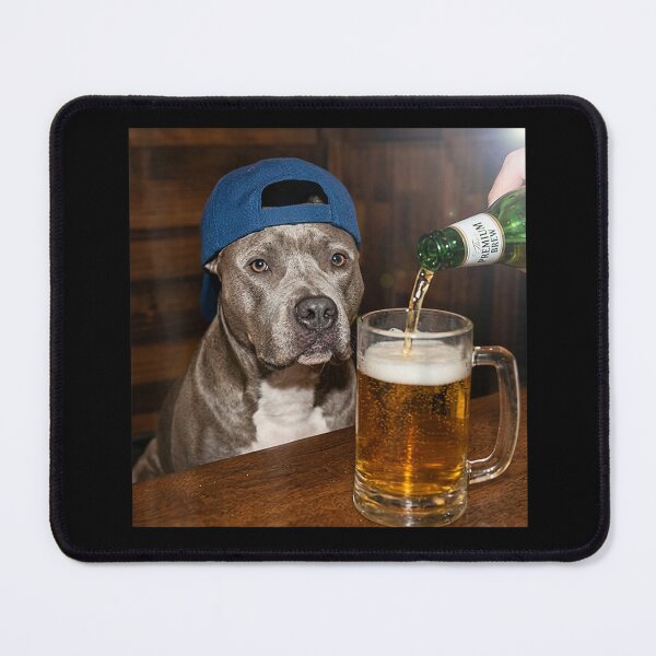 Item preview, Pit Bull Drinking Beer Funny Dog Meme designed and sold by Bralipse.