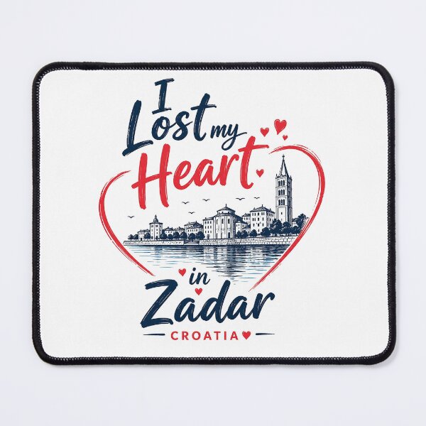 Item preview, I Lost My Heart in Zadar Croatia Romantic Travel Design Funny Gifts no bg version designed and sold by BadhbhArt.