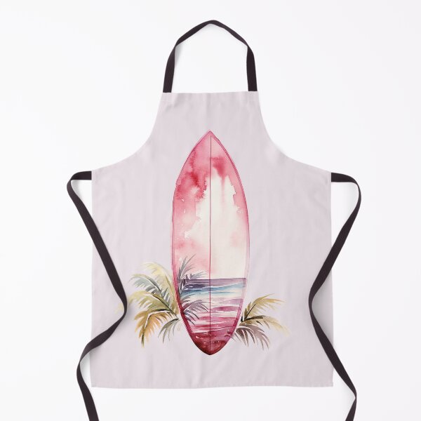 Item preview, Surf Desk – Pink Palm Leaves Watercolor Tropical Design designed and sold by EmeraldeaDesign.