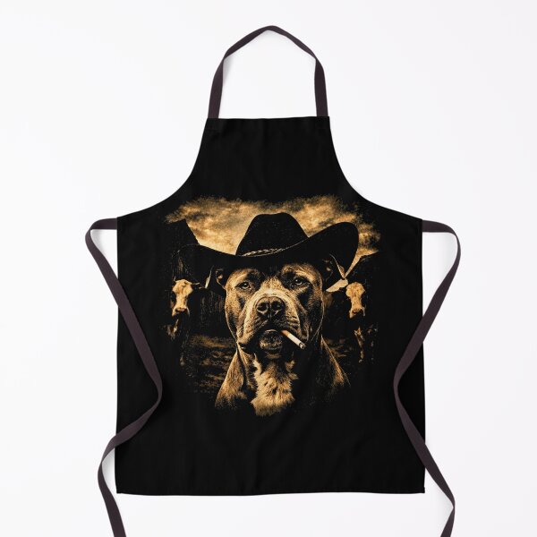 Item preview, Pit Bull Western Graphic Cowboy Dog Smoking designed and sold by Bralipse.