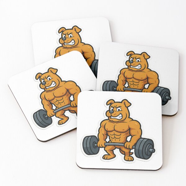 Item preview, Swole Dog Lifting Weights Funny Gym Mascot designed and sold by pirestickers.