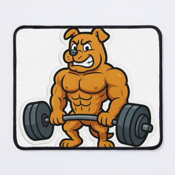 Item preview, Swole Dog Lifting Weights Funny Gym Mascot designed and sold by pirestickers.