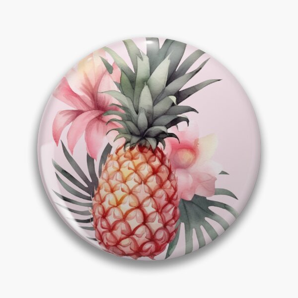 Artikelvorschau, Ananasparadies – Sommerliches Aquarell-Design mit Hibiskus-Palmenblättern entworfen und verkauft von EmeraldeaDesign.