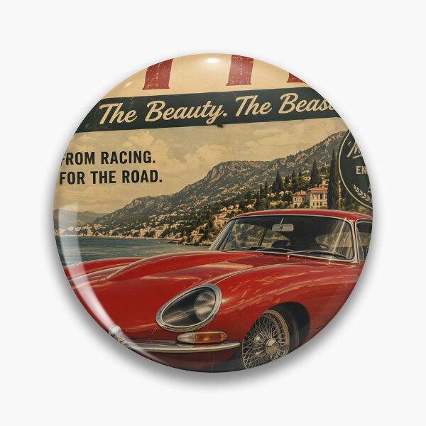 Item preview, Vintage Red Jaguar E-Type Retro Racing Poster designed and sold by Image Creative.