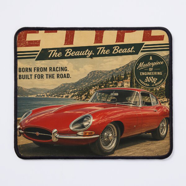 Item preview, Vintage Red Jaguar E-Type Retro Racing Poster designed and sold by Image Creative.