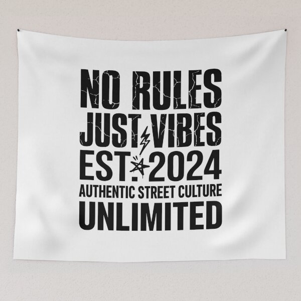 Item preview, No Rules Just Vibes Streetwear Typography Design designed and sold by StormVape.