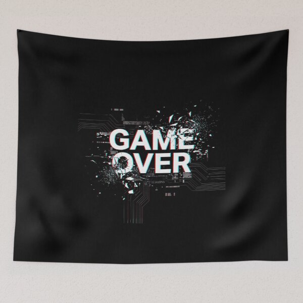 Item preview, Chromatic Glitch Art Game Over Tech Noir Typography designed and sold by ryanguas.