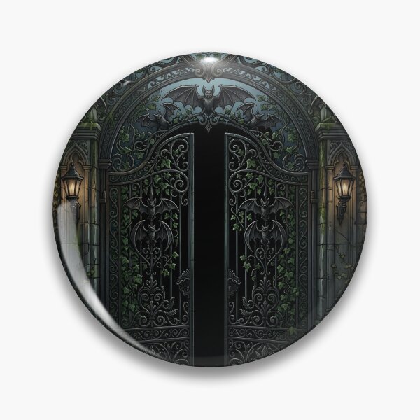 Item preview, The Iron Gate | Victorian Wrought-Iron Bat & Ivy Gothic Illustration designed and sold by Studio77-Gothic.