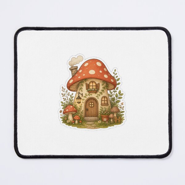 Item preview, Cute Cottagecore Mushroom House Sticker designed and sold by blossomfun.