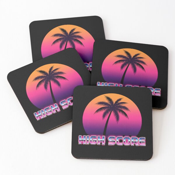 Item preview, Retro 80s Miami Sunset High Score Airbrush designed and sold by ryanguas.