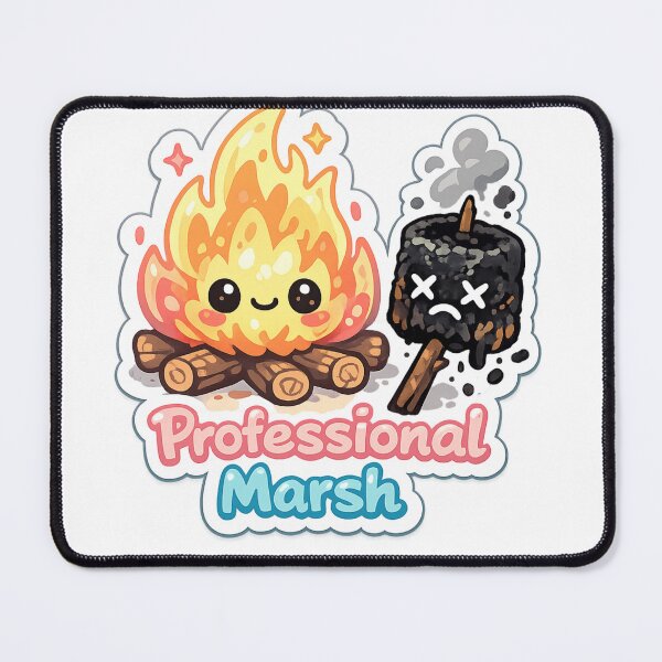 Item preview, Funny Camping Sticker Professional Marsh Burnt Marshmallow designed and sold by CosyCush.