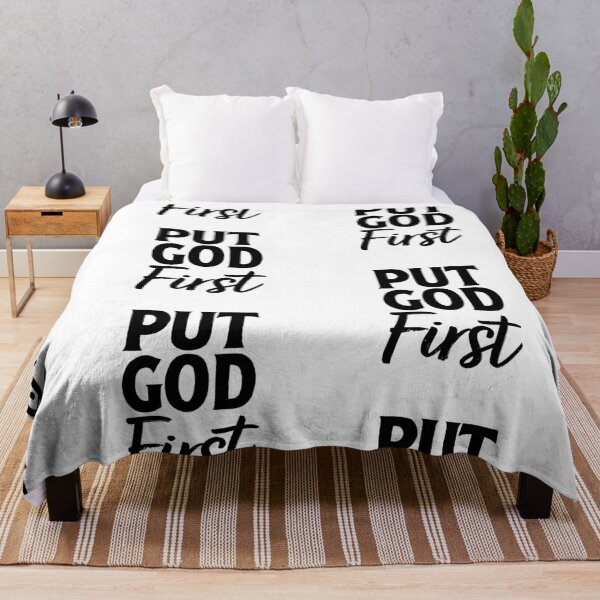 Item preview, Put God First – Christian Faith Typography T-Shirt Design designed and sold by CrossCrafted.