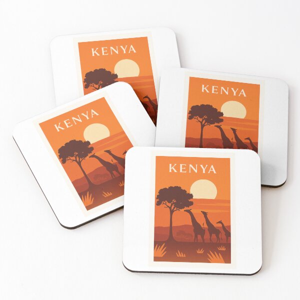 Item preview, Kenya Giraffes Savannah Sunset Travel Poster designed and sold by Beyond Destinations.