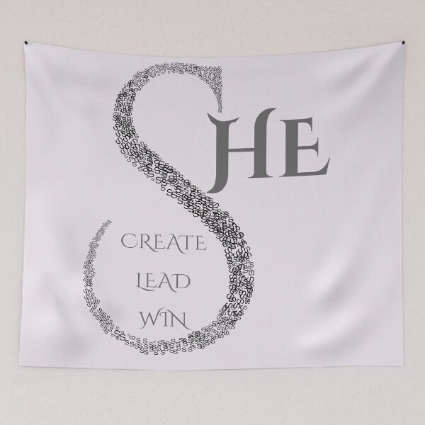 Item preview, She Create Lead Win | Intricate Letter Mosaic Typography designed and sold by Typomuse-studio.
