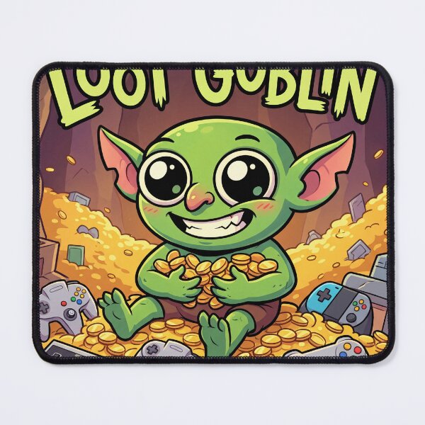 Item preview, Greedy Cute Loot Goblin Hoarding Coins designed and sold by ryanguas.