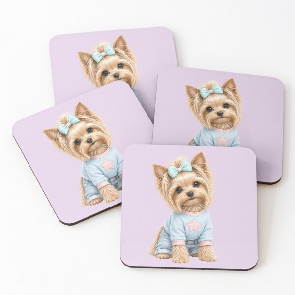 Item preview,  Cute Yorkie Puppy in Pastel Blue Sweater and Jeans designed and sold by Aimetoi.