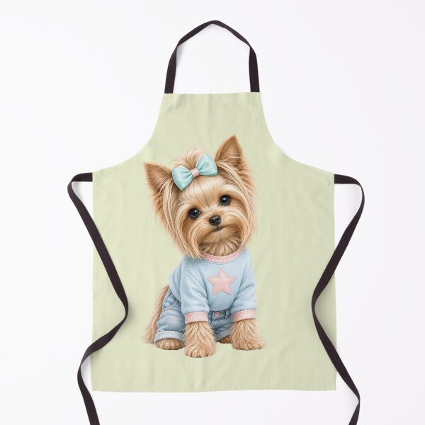 Item preview, Cute Yorkie Puppy in Pastel Blue Sweater and Jeans designed and sold by Aimetoi.