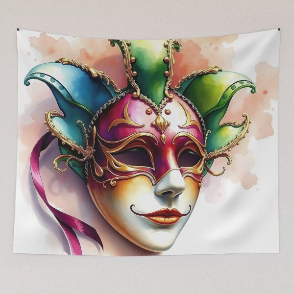 Item preview, Detailed Venetian Mask | Watercolor Style designed and sold by UnhingedBird.