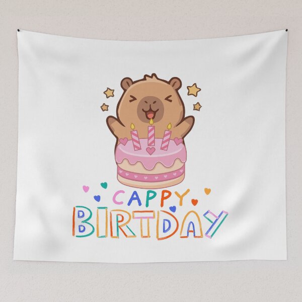 Item preview, Cappy Birthday Cute Capybara With Birthday Cake  designed and sold by thebest-2studio.