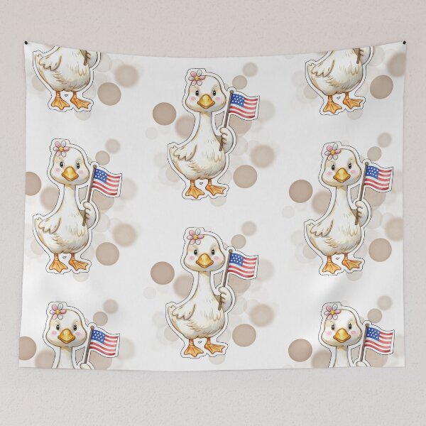 Item preview, Happy Goose Holding USA Flag Funny American Design designed and sold by iamKRUK.
