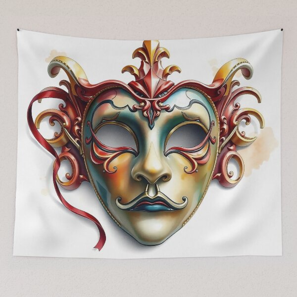 Item preview, Detailed Venetian Mask | Watercolor Style designed and sold by UnhingedBird.