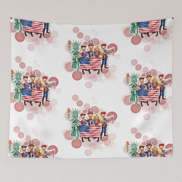 Item preview, Happy People Holding USA Flag Patriotic American Design designed and sold by iamKRUK.