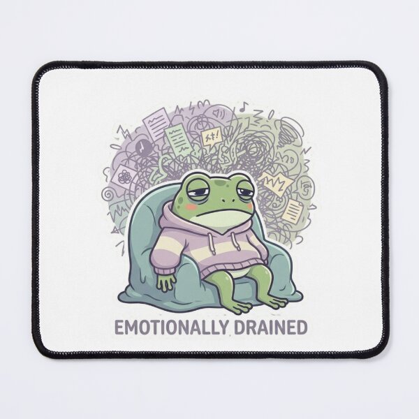Item preview, Emotionally Drained – Exhausted Cute Frog Sticker designed and sold by Elviqus Shop.