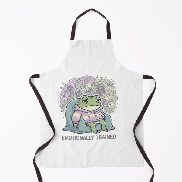Item preview, Emotionally Drained – Exhausted Cute Frog Sticker designed and sold by Elviqus Shop.