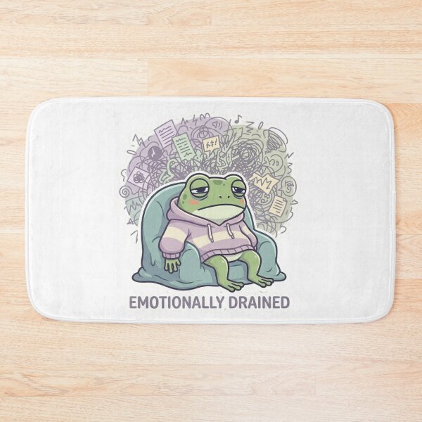 Item preview, Emotionally Drained – Exhausted Cute Frog Sticker designed and sold by Elviqus Shop.