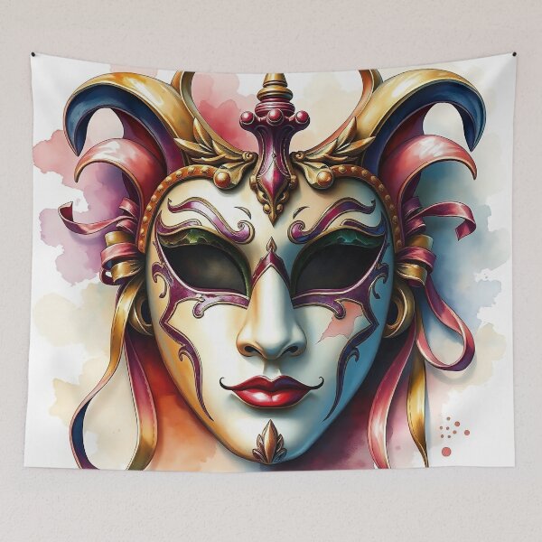 Item preview, Detailed Venetian Mask | Watercolor Style designed and sold by UnhingedBird.