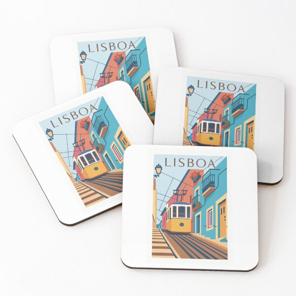 Item preview, Lisbon Portugal Yellow Tram Vintage Travel Poster designed and sold by Beyond Destinations.