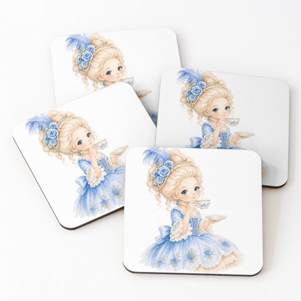 Item preview, Marie Antoinette Drinking Tea (Blue) designed and sold by Bara Lune Design .