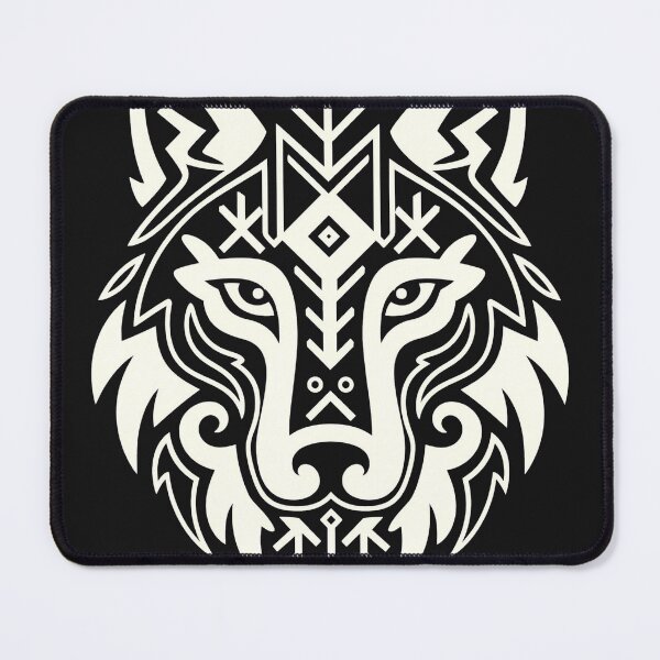 Item preview, Fenrir: Geometric Norse Wolf Runic Design in white designed and sold by JacquiTaylorArt.