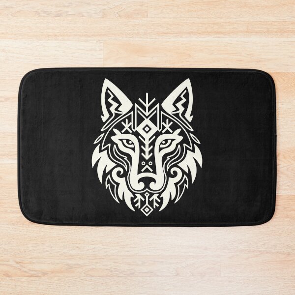 Item preview, Fenrir: Geometric Norse Wolf Runic Design in white designed and sold by JacquiTaylorArt.