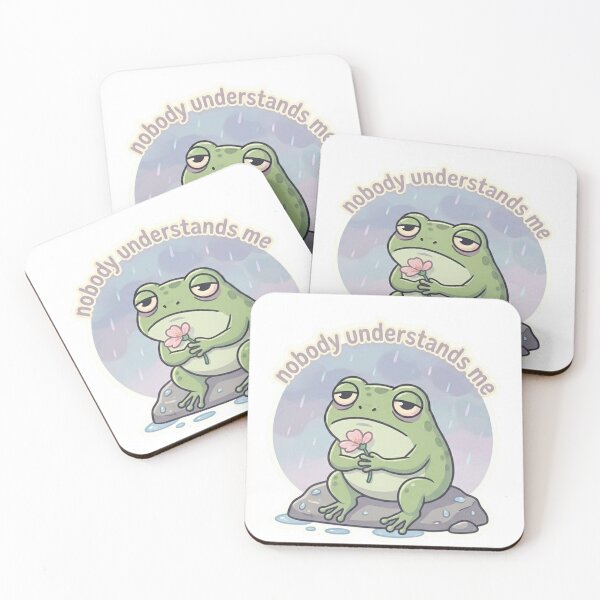 Item preview, Nobody Understands Me – Lonely Sad Frog Sticker designed and sold by Elviqus Shop.
