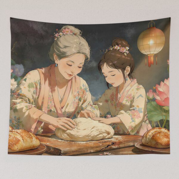 Item preview, Mom and Daughter Baking Bread designed and sold by M-Y-A-R-T-.