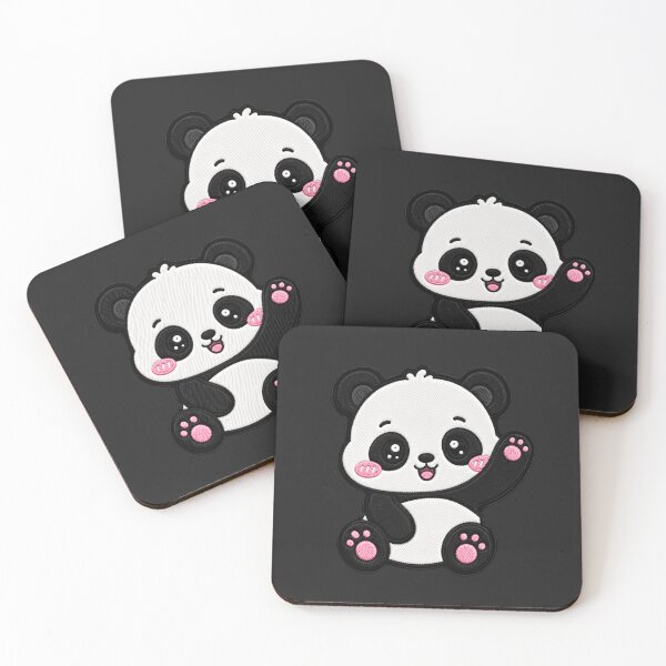 Item preview, Kawaii Panda Waving Embroidery Patch Cute Chibi Animal designed and sold by ColorSplash123.
