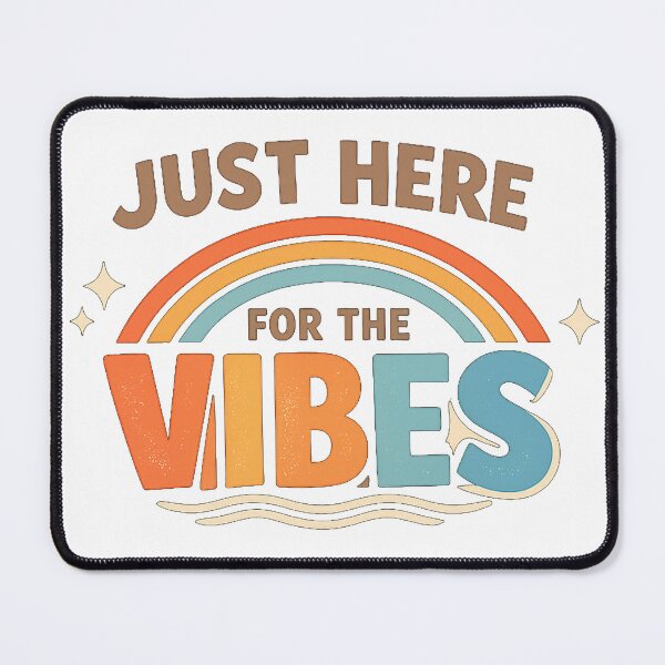 Item preview, Just Here For The Vibes Retro Rainbow Aesthetic Vintage Typography Design designed and sold by NBT-NOVA.