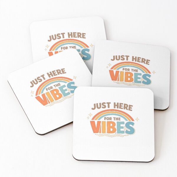 Item preview, Just Here For The Vibes Retro Rainbow Aesthetic Vintage Typography Design designed and sold by NBT-NOVA.