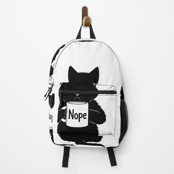 Item preview, Grumpy black cat with a "nope" cup – Funny introverted cat meme designed and sold by Mavriboy.