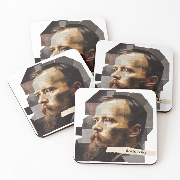 Item preview, Dostoevsky – Literary Collage Portrait Art Print | Russian Literature Philosophy Poster designed and sold by OzzFrequency.
