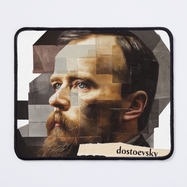 Item preview, Dostoevsky – Literary Collage Portrait Art Print | Russian Literature Philosophy Poster designed and sold by OzzFrequency.