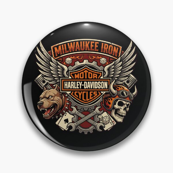 Item preview, Milwaukee Iron Harley Davidson Retro Cruiser Illustration designed and sold by enzoade.