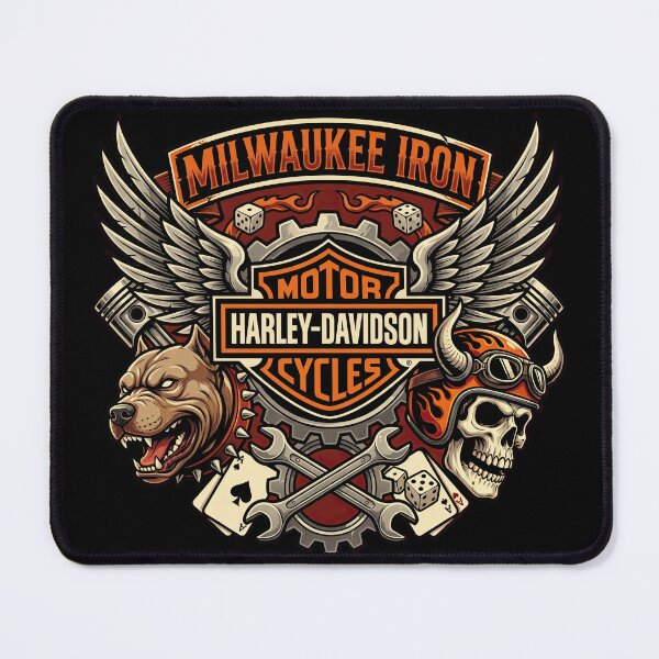 Item preview, Milwaukee Iron Harley Davidson Retro Cruiser Illustration designed and sold by enzoade.
