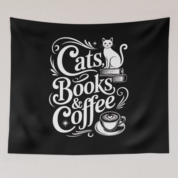 Item preview, Cats Books Coffee Book Lover designed and sold by sailorjessiArt.